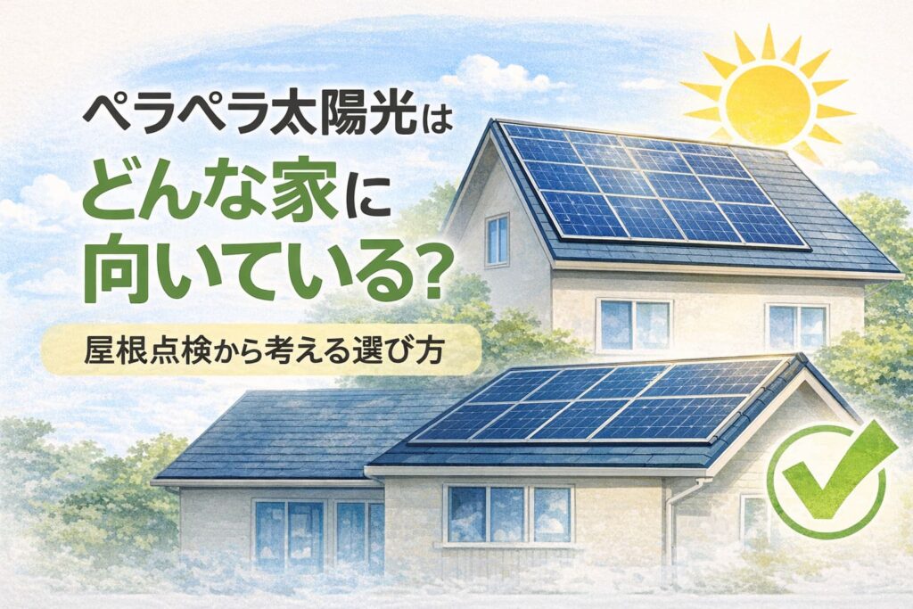 ペラペラ太陽光の特徴と向き不向き｜地震・台風を考えた屋根選びのポイント
